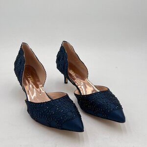 XYD Women's Pumps, Elegant Pointed Toe, D'Orsay Kitten Low Heels, Rhinestone Stu